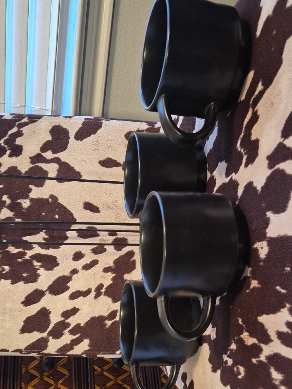 ⚡️RAE DUNN BUNDLE⚡️🖤🖤Black Stackable Coffee Mugs with Black Utensil Caddy🖤🖤 - Picture 11 of 12
